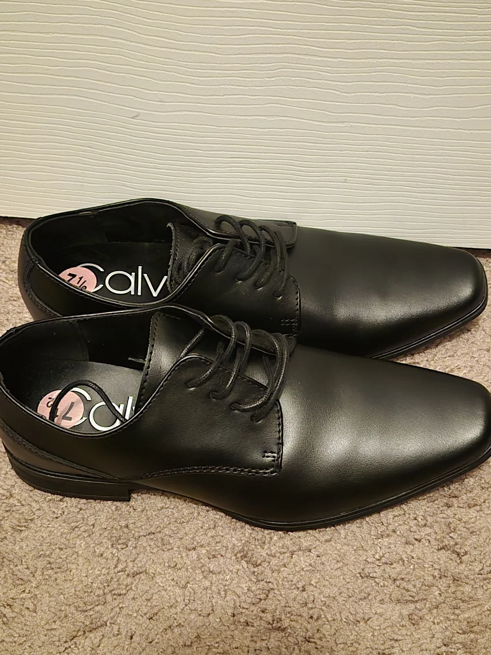 Calvin Klein Black Lace-Up Derby Shoes